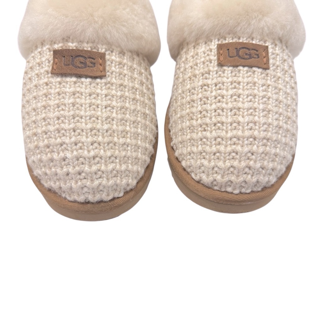 UGG® Women's Cream Cozy Knit Shearling Mule Slippers size 12 - Picture 5 of 11